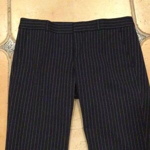 Navy Blue Pinstripe Pants Banana Republic Ryan Style NWOT 6